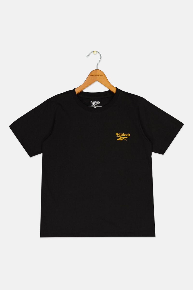 Reebok Kids Boy Sportswear Fit Short Sleeve Outdoor T-Shirt, Black - Image 3