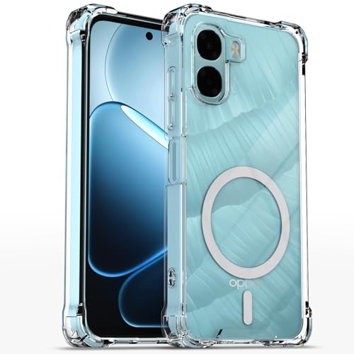 Pikkme Back Cover for Oppo A6X 5G Mag-Safe Shockproof PC + TPU Protective Case Magnetic Support Bumper Case (Transparent Mag-Safe) - Image 1
