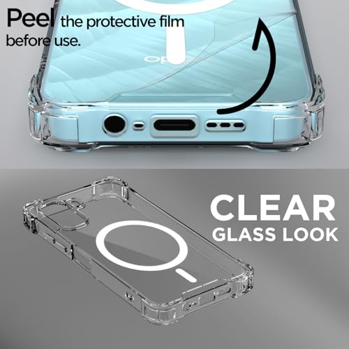 Pikkme Back Cover for Oppo A6X 5G Mag-Safe Shockproof PC + TPU Protective Case Magnetic Support Bumper Case (Transparent Mag-Safe) - Image 3