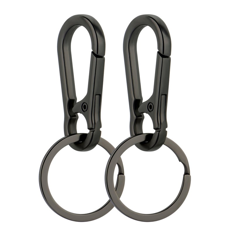 Wikavanli Metal Keychains Keyring Key Chain Ring Clip Holder Organizer for Home Car Keys Key Finder Women Men (2, Black) - Image 1
