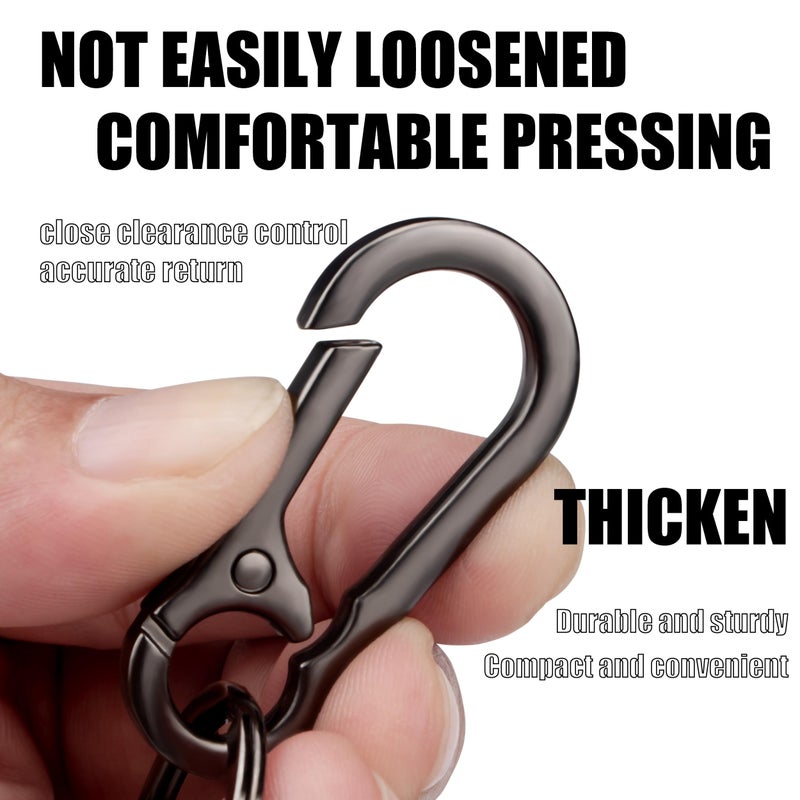 Wikavanli Metal Keychains Keyring Key Chain Ring Clip Holder Organizer for Home Car Keys Key Finder Women Men (2, Black) - Image 2