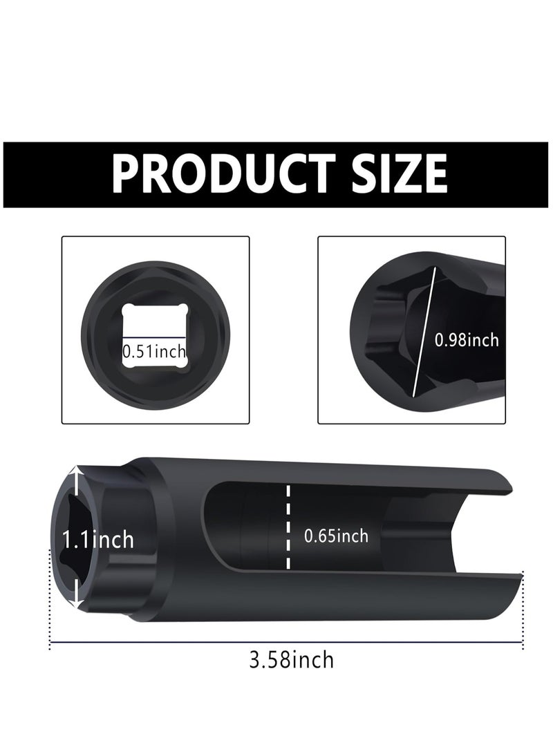 Oxygen Sensor Socket,7/8 inch O2 Sensor Socket for Automotive Replacement Oxygen Sensors,Opening Size 0.65 O2 Sensor Removal Tool for Quick Installation  Removal Car Accessories - Image 2