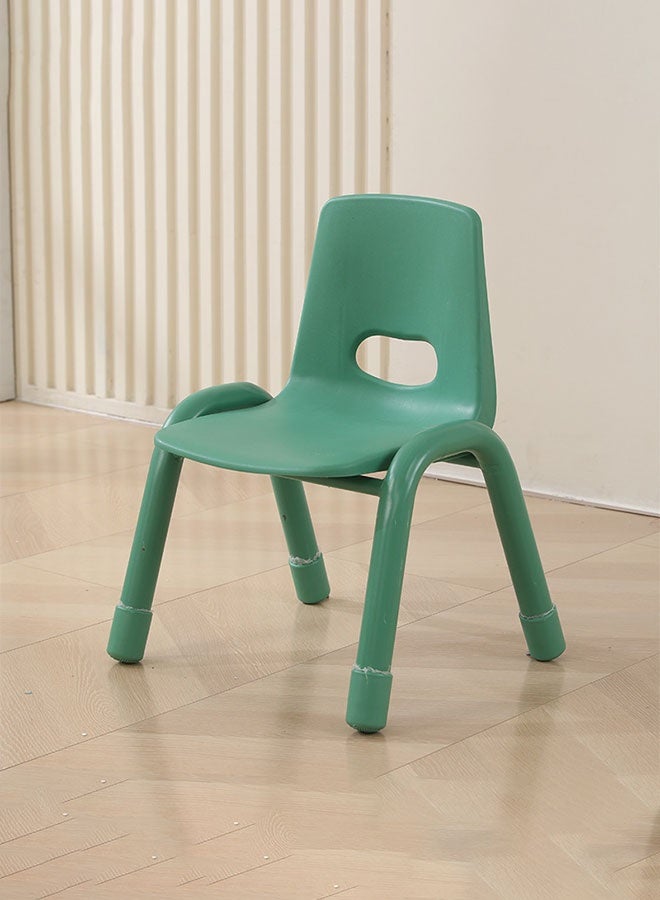 JSAITOYS Green Reinforced Plastic Children's Chair with Backrest Hole & Non-Slip Feet-N08720G28 - Image 1