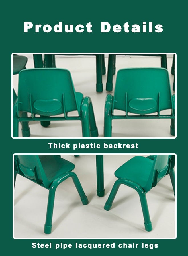 JSAITOYS Green Reinforced Plastic Children's Chair with Backrest Hole & Non-Slip Feet-N08720G28 - Image 2
