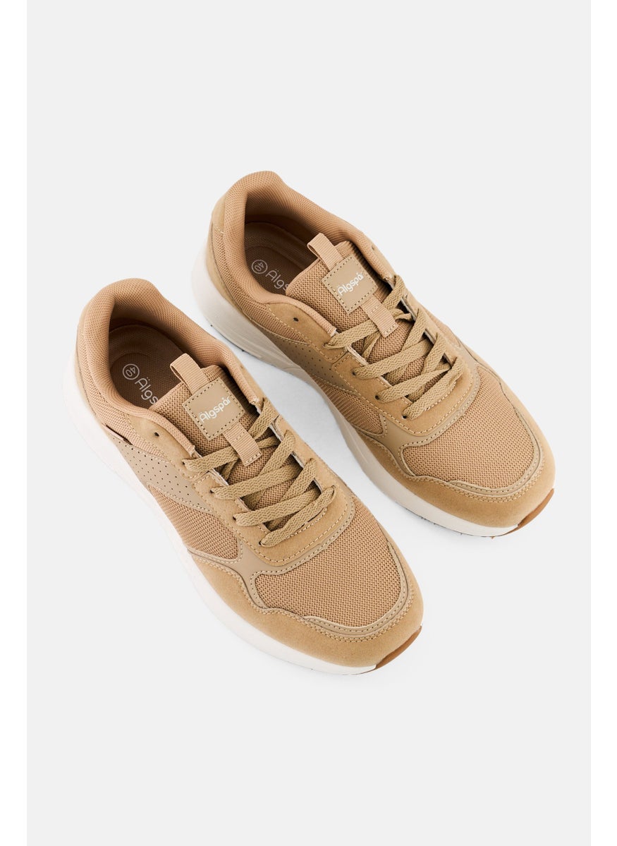Algspar Women Lace Up Hiking Shoes, Beige  - Image 4