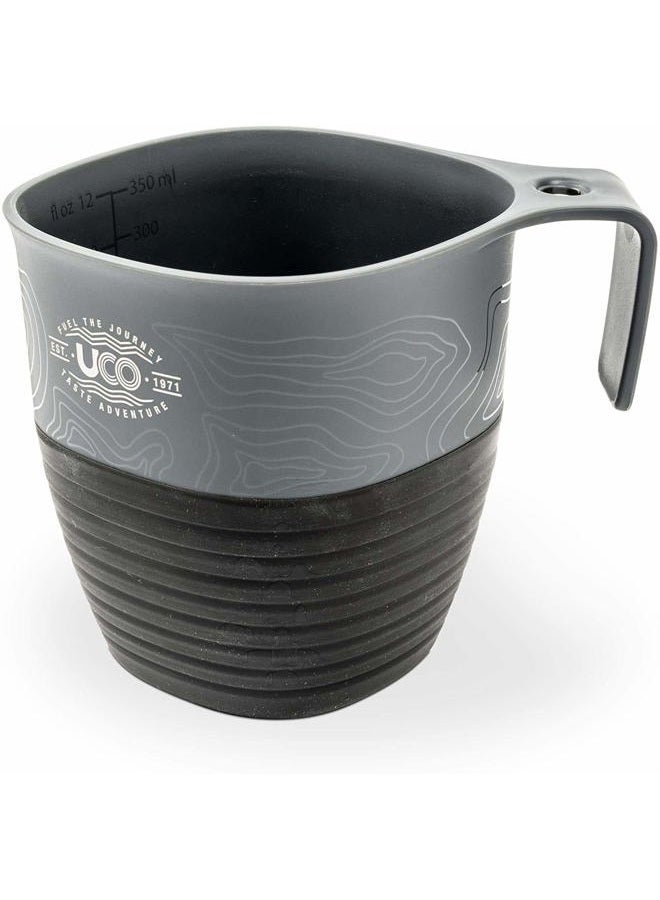 UCO Collapsible Cup for Hiking, Backpacking, and Camping, 12 Ounce, Venture,Grey and Black - Image 1