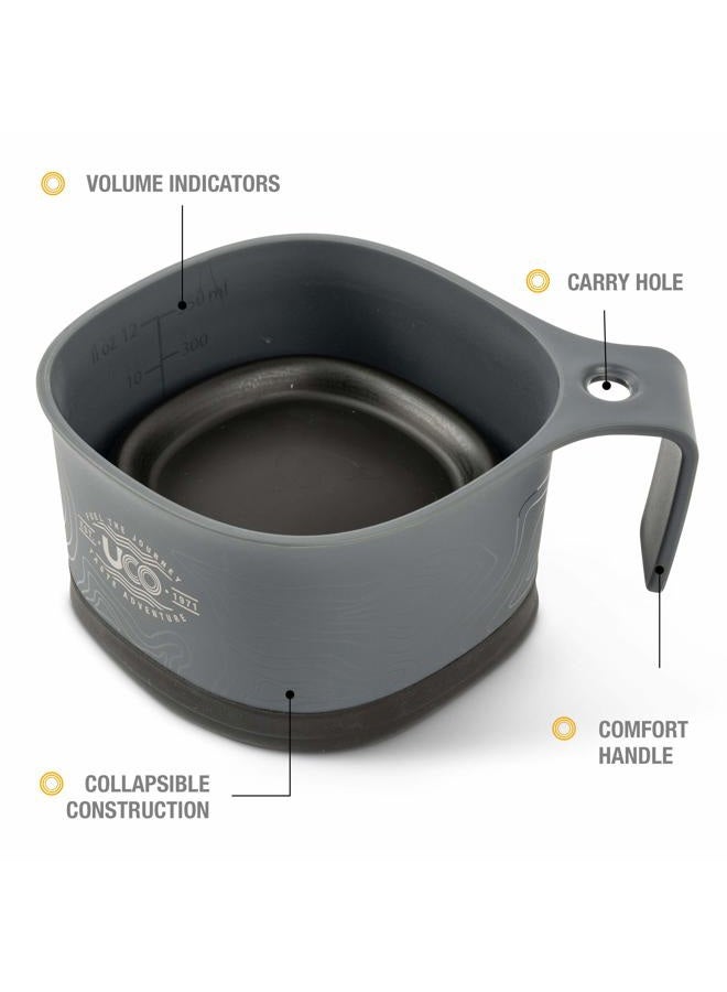 UCO Collapsible Cup for Hiking, Backpacking, and Camping, 12 Ounce, Venture,Grey and Black - Image 4