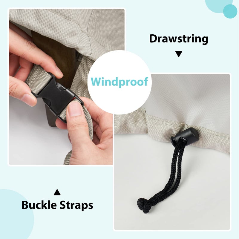 MR. COVER أغطية كراسي الحديقة المقاومة للماء من MR. COVER، أغطية مقاعد عميقة للاستخدام الخارجي، 35W x 38D x 31H بوصة، مواد أثقل، بيج (عبوة 2) - Image 4