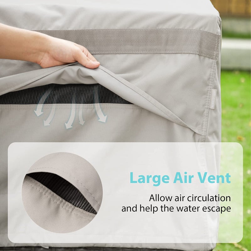 MR. COVER أغطية كراسي الحديقة المقاومة للماء من MR. COVER، أغطية مقاعد عميقة للاستخدام الخارجي، 35W x 38D x 31H بوصة، مواد أثقل، بيج (عبوة 2) - Image 5