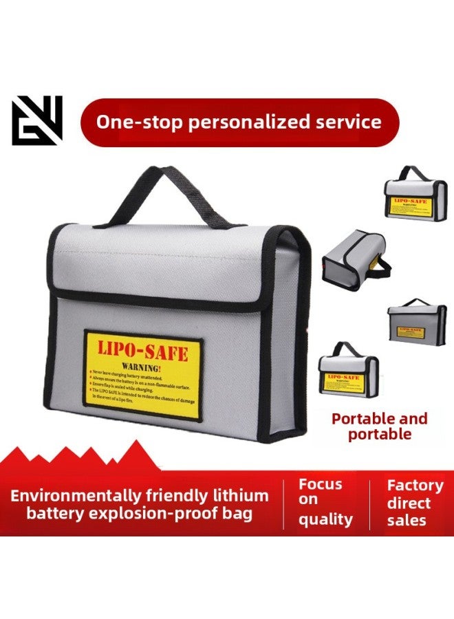 Direct Lithium Battery Explosion-proof Bag Portable Model Lithium Battery Explosion-proof Bag LIP Glass Fiber Damping-Color:240*65*185MM 159G  - Image 2