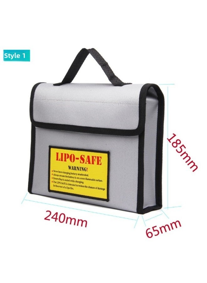 Direct Lithium Battery Explosion-proof Bag Portable Model Lithium Battery Explosion-proof Bag LIP Glass Fiber Damping-Color:240*65*185MM 159G  - Image 1
