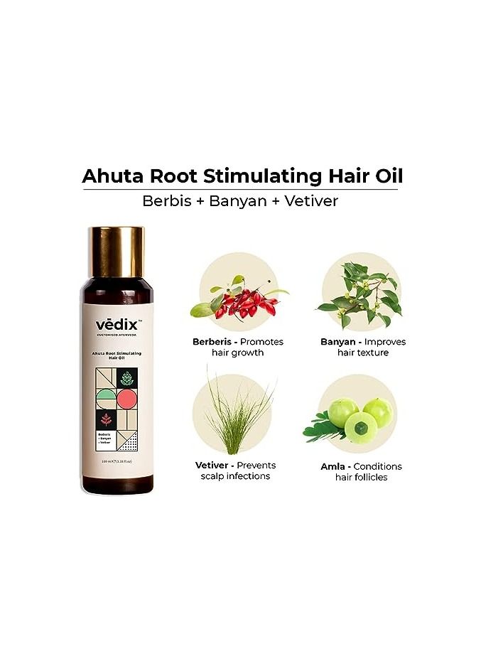 Vedix Customized Hair Fall Control Regimen for Dry Hair Oily Scalp 3 Product Kit Anti Hair Fall Oil Berberis + Banyan Anti-Hairfall Shampoo - Image 4