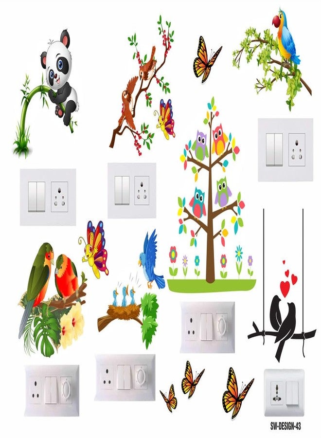 JEMOX Switch Panel Self-Adhesive Floor Stickers for Wall - Love & Natural Theme, Decorative Socket Stickers, Plug & Socket Stickers for Switches, Home Decor Item- Multicolor - Image 1