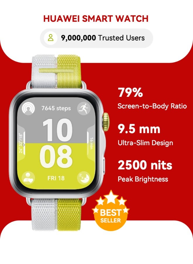 هواوي ساعة ذكية WATCH FIT 5، شاشة FullView بحجم 43 مم، متوافقة مع iOS و Android، تصل إلى 10 أيام من عمر البطارية، مراقب النوم والصحة، مراقب معدل ضربات القلب، SpO2، GPS، تمارين صغيرة - Image 1