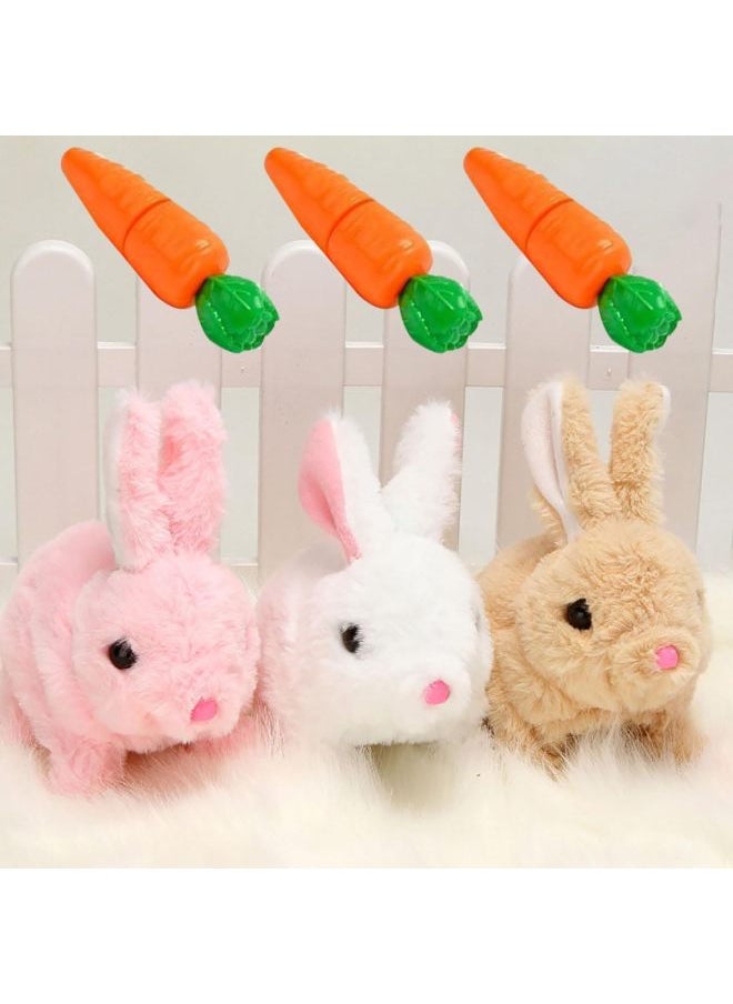 Toddler Easter Basket Stuffers Interactive Electronic Bunny Cat Flutter Stuffed Toy Can Walk And Talk Child-Color:Pink Rabbit With Carrots 150g  - Image 2