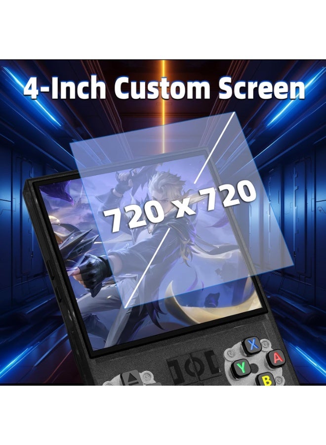 BEYTOR 2025 New R36MAX Retro Handheld Game Console – 4.0 Inch IPS Display Portable Gaming Console with 64GB Built-In Memory, Linux System, 4000mAh Battery, Classic Mini Arcade Emulator Player, Black - Image 4