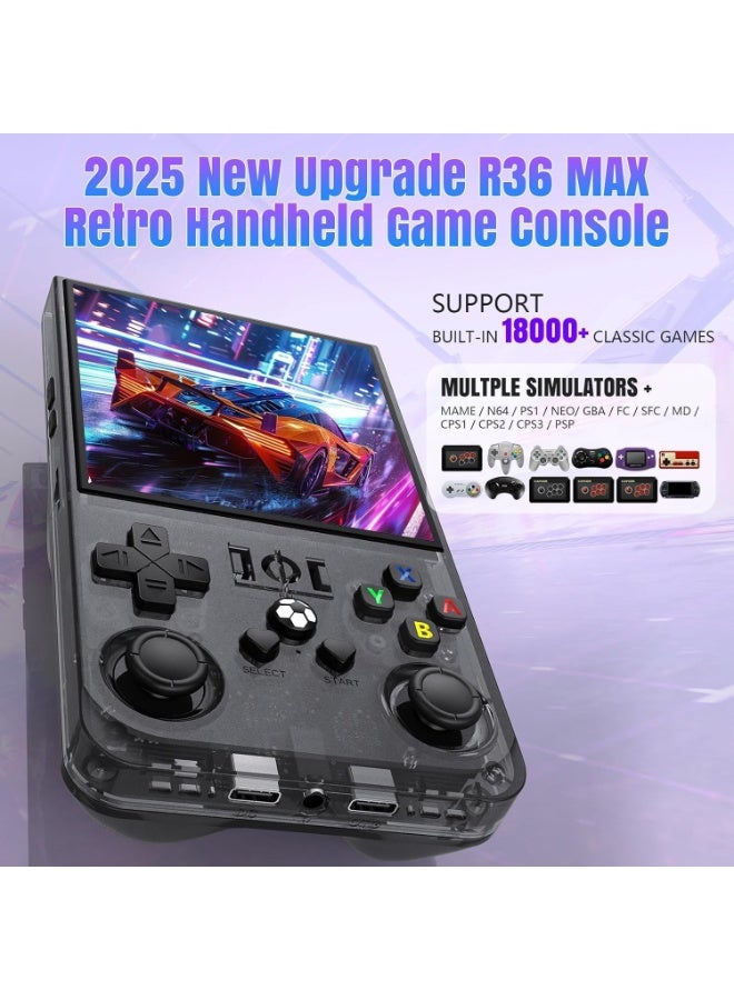 BEYTOR 2025 New R36MAX Retro Handheld Game Console – 4.0 Inch IPS Display Portable Gaming Console with 64GB Built-In Memory, Linux System, 4000mAh Battery, Classic Mini Arcade Emulator Player, Black - Image 3