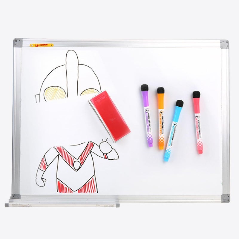 إي سي في في مجموعة من 8 أقلام سبورة بيضاء قابلة للمسح الجاف، أقلام سبورة بيضاء مغناطيسية سهلة المسح، قلم اجتماعات مع غطاء ممحاة للكتابة على السبورة البيضاء والزجاج والمرايا - Image 5