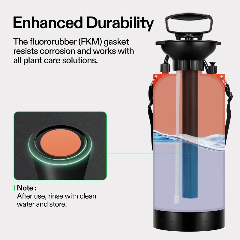 VIVOSUN 1.85-Gallon Pump Pressure Sprayer, Pressurized Lawn & Garden Water Spray Bottle with Adjustable Shoulder Strap, for Spraying Plants, Garden Watering and Household Cleaning - Image 5