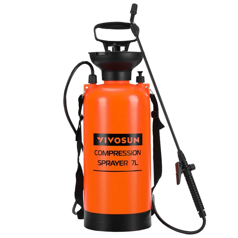 VIVOSUN 1.85-Gallon Pump Pressure Sprayer, Pressurized Lawn & Garden Water Spray Bottle with Adjustable Shoulder Strap, for Spraying Plants, Garden Watering and Household Cleaning - Image 1