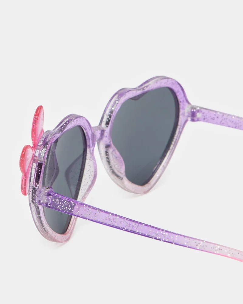REDTAG Girls Purple Heart Shape Sunglasses