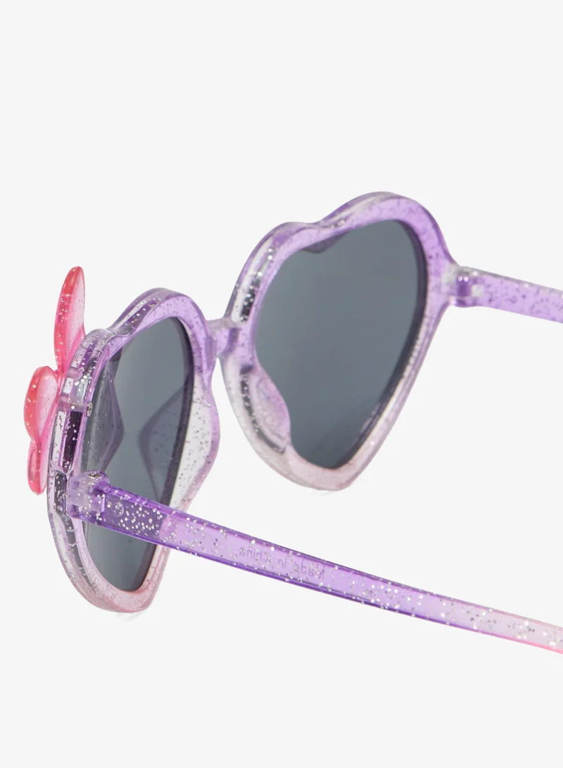 Redtag Girls Purple Heart Shape Sunglasses