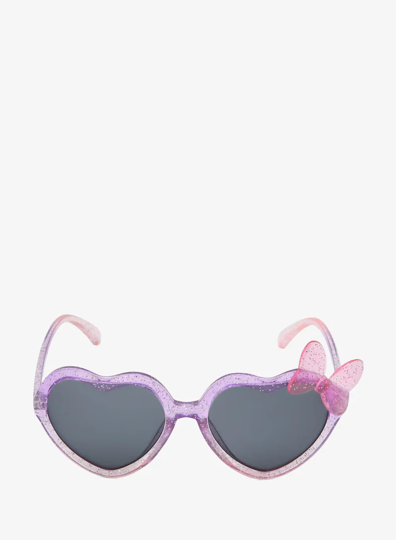 Redtag Girls Purple Heart Shape Sunglasses