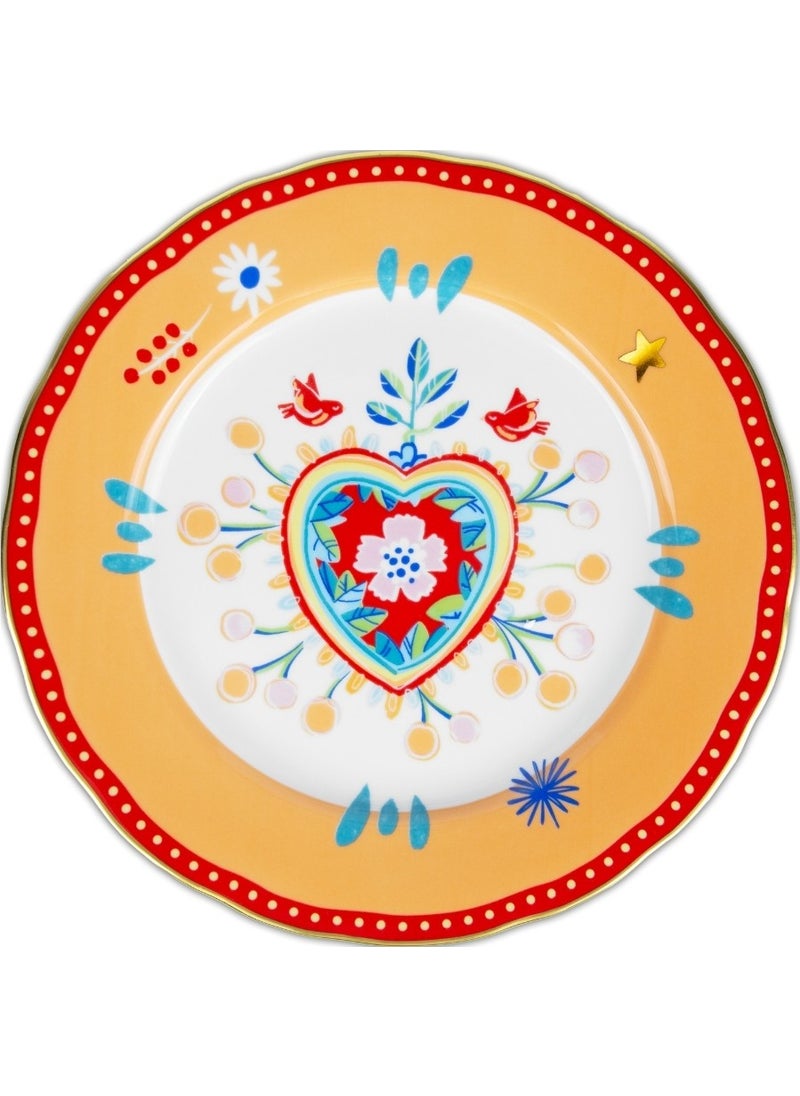 Baci milano Mamma Mia Heart Patterned Dinner Plate 28 cm  - Image 1