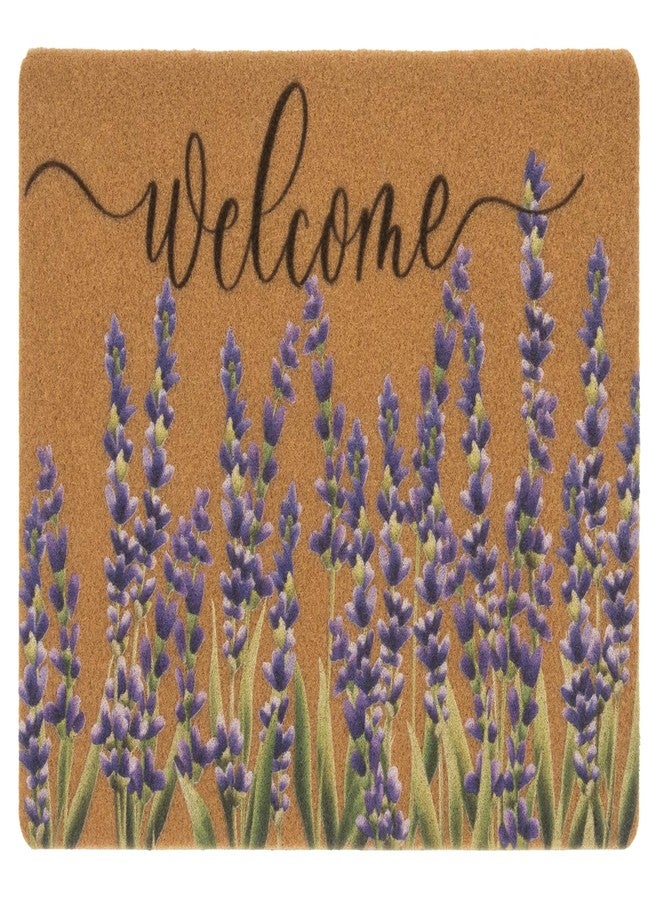 XuoAz Lavender-Welcome-Doormat for Indoor Outdoor Entrance Floral-Spring-Summer-Door-Mats Non Slip Coir Seasonal Doormat 17 x 29 Inches - Image 1