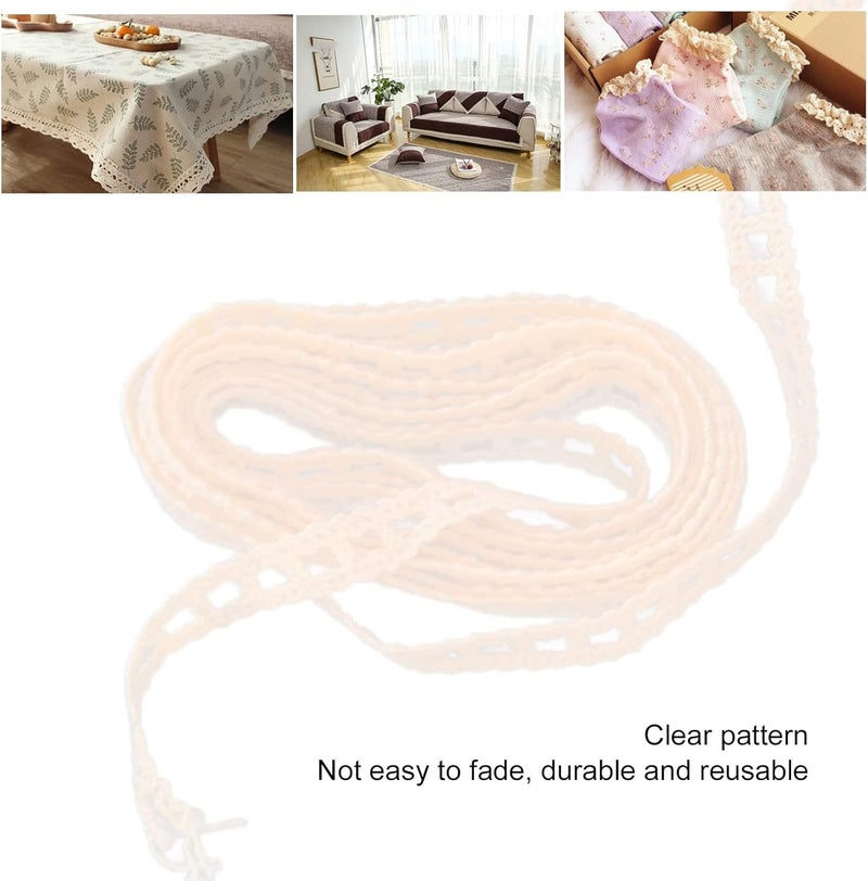 Lace Ribbon Cotton Thread, 20 Yards Hollow Design, 1cm Width - Clear Pattern, Soft Touch, Ideal for DIY Clothing Decoration and Scrapbooking - Image 5