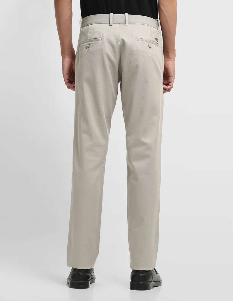 Arrow Light Khaki Bronson Slim Fit Auto Flex Plus Trousers for Men | Best Price UAE
