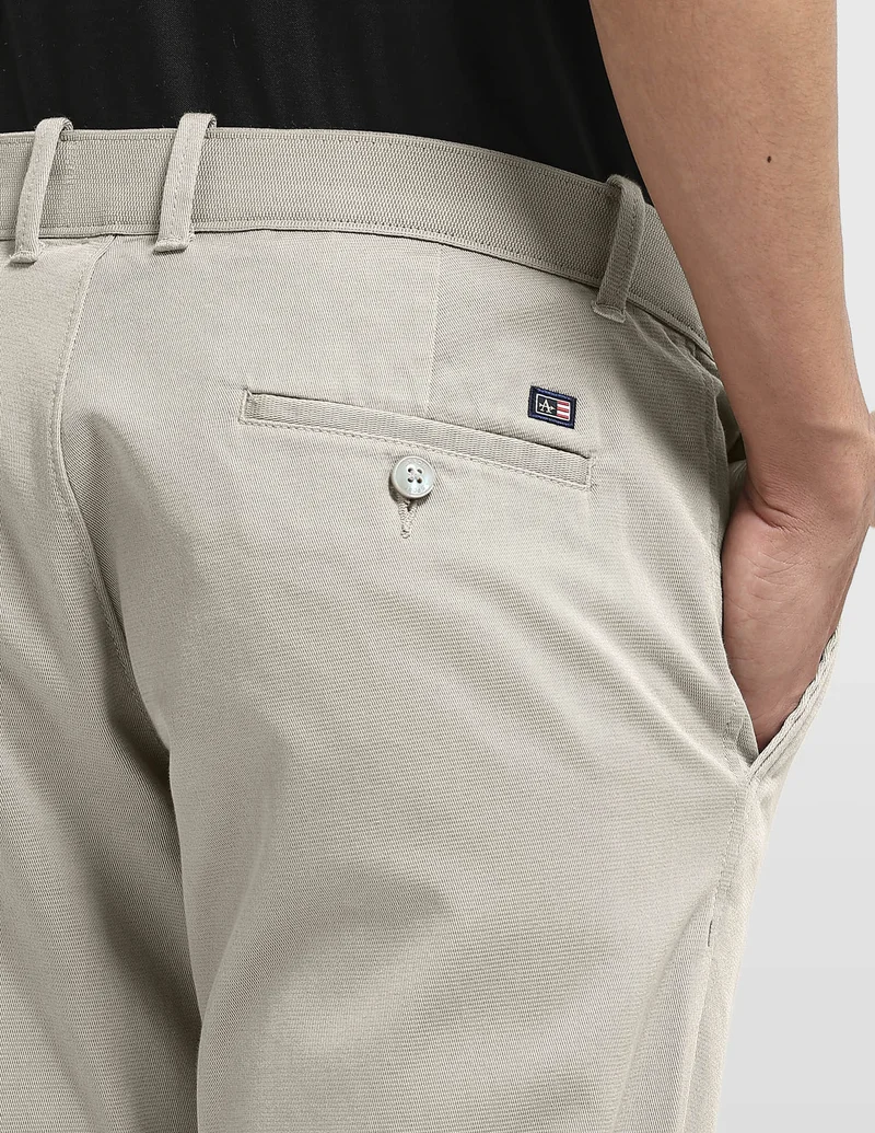 Arrow Light Khaki Bronson Slim Fit Auto Flex Plus Trousers for Men | Best Price UAE