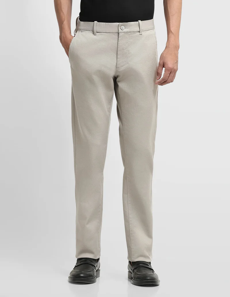 Arrow Light Khaki Bronson Slim Fit Auto Flex Plus Trousers for Men | Best Price UAE