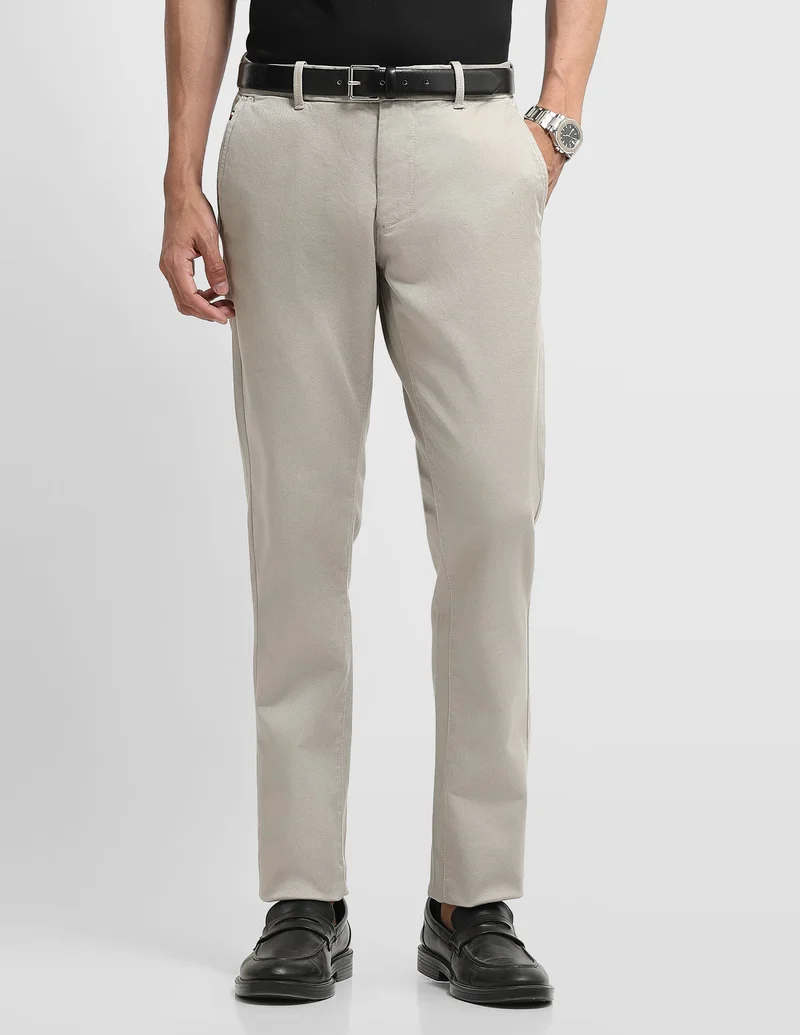 Arrow Light Khaki Bronson Slim Fit Auto Flex Plus Trousers for Men | Best Price UAE