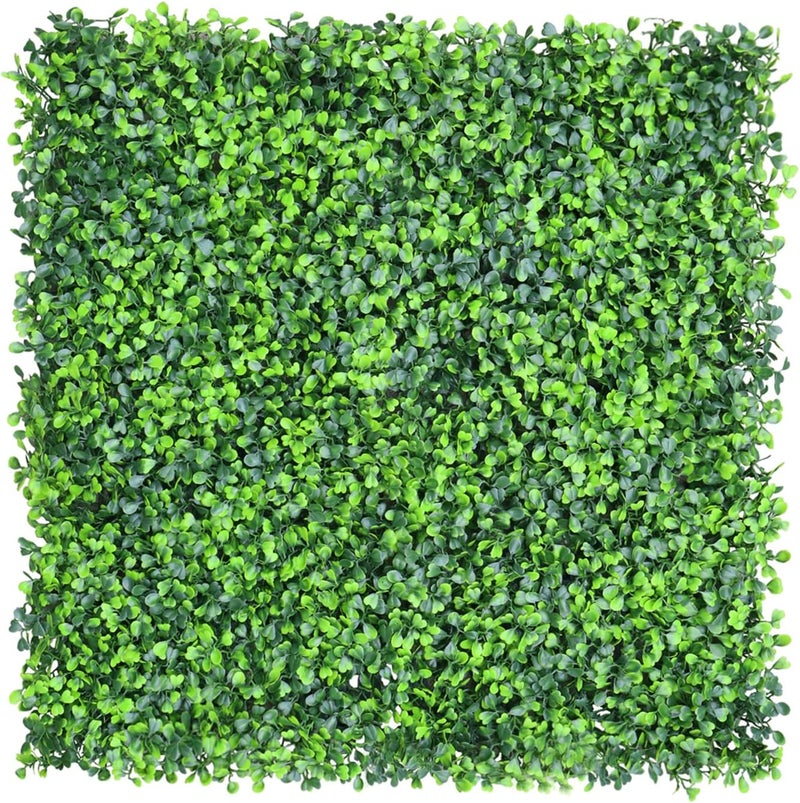 Windscreen4less 6 PCS 20"x20" Artificial Boxwood Panels Faux Plant Grass Green Wall Panel Decoration for Outdoor Indoor Garden Backyard (Boxwood Double Color) - Image 1