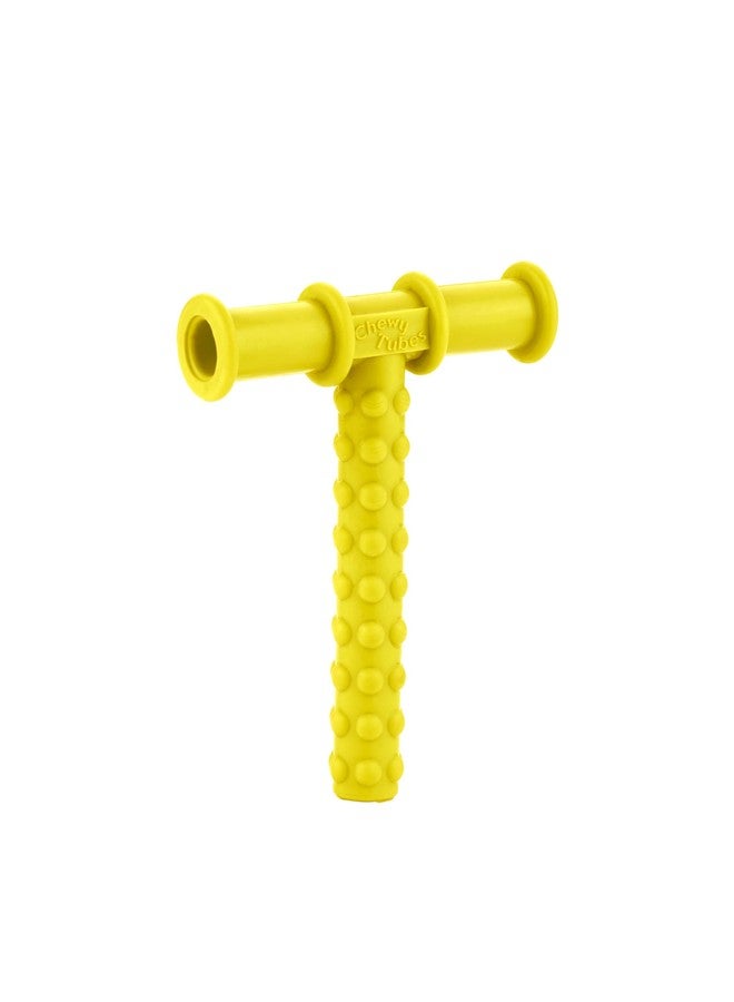 MJ Talk Tools Chewy Tube for Oral Sensory Therapy Yellow | Non-Toxic Biting & Chewing Tool for Autism, ADHD | Textured Teether for Children & Adults (Yellow chewy tube) - Image 1