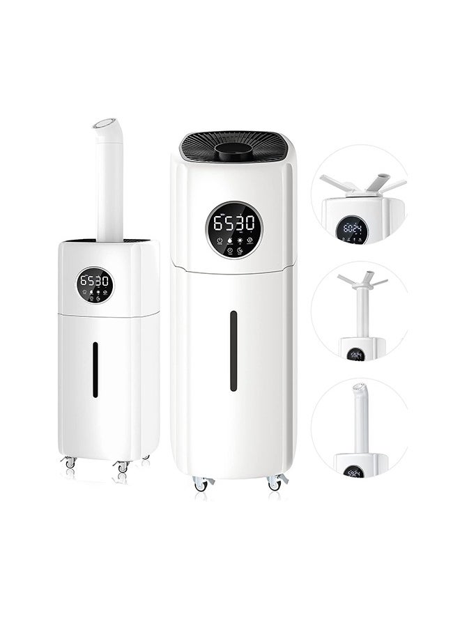ET-LIFE 21L 3-Speeds Humidifier for Larger Room Humidifier, Auto Shut-Off Cool Mist Top Fill Humidifier with 360° Dual Nozzle 110W BE-J001 White  - Image 1