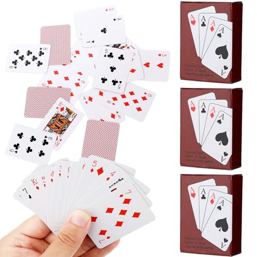 Hariendny 3 Decks Mini Playing Cards Party Spoof Fun Smal Playing Cards Miniature Poker Cards Mini Poker Game for Adults Party Favor Tiny Deck of Novelty Party Gift for Christmas Halloween New Year Par - Image 1