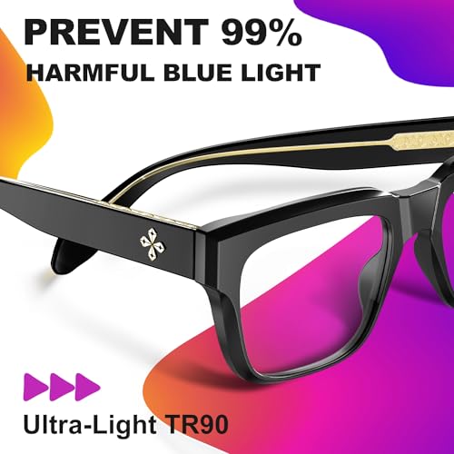 VISOONE TR90 Square Blue Light Blocking Glasses Fashion Computer Eyewear for Women and Men RANDI - Image 4