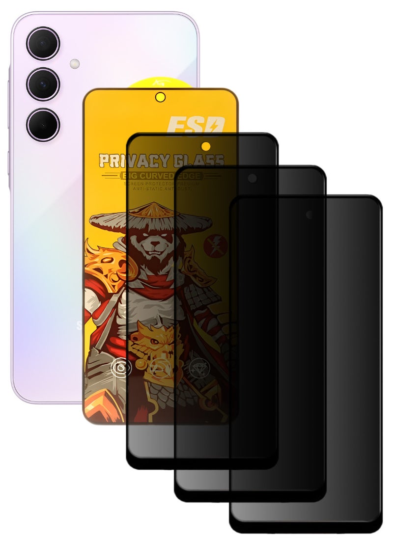 ESD 3 Pieces Tempered Dustproof Privacy Glass Screen Protector Compatible For Samsung Galaxy A35 5G - Image 1