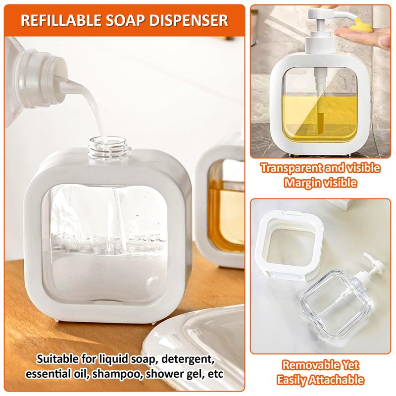 Eightiz Empty Bottle (300 ml) Soap Dispenser for Bathroom Kitchen Large-Capacity Dispensing Bottled Hand Soap Dish Soap Shower Gel Shampoo Washing Powder Replacement Empty Bottle (Pack of 1) - Image 5