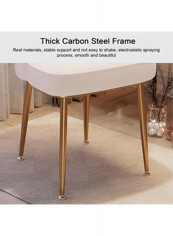 Petal Makeup Chair with Pillow & Golden Metal Legs, Chair for Living Room, Dining Room, Dressing Room, Bedroom, Home Office - Beige - Image 5