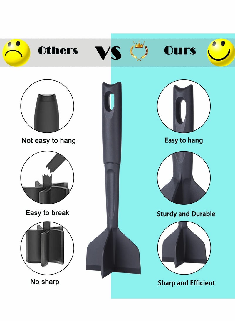 قطاعة لحم، هراسة همبرغر ممتازة مقاومة للحرارة من النايلون، أداة هرس لحم البقر المطحون الاحترافية، مفرمة لحوم البقر والديك الرومي واللحوم وأواني هراسة البطاطس، أسود - Image 3