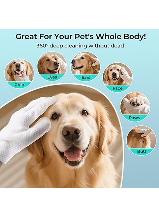 12 قطعة من مناديل تنظيف الحيوانات الأليفة على شكل قفازات للكلاب والقطط - قفازات غسيل الكلاب، مناديل استحمام القطط، مغلفة بشكل فردي، غنية بالرطوبة وسميكة، للتنظيف وإزالة الروائح، مضادة للحساسية، لا تحتاج إلى شطف، مثالية للعناية الشخصية والسفر - Image 4