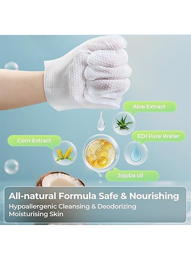 12 قطعة من مناديل تنظيف الحيوانات الأليفة على شكل قفازات للكلاب والقطط - قفازات غسيل الكلاب، مناديل استحمام القطط، مغلفة بشكل فردي، غنية بالرطوبة وسميكة، للتنظيف وإزالة الروائح، مضادة للحساسية، لا تحتاج إلى شطف، مثالية للعناية الشخصية والسفر - Image 2