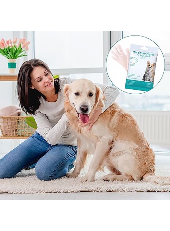 12 قطعة من مناديل تنظيف الحيوانات الأليفة على شكل قفازات للكلاب والقطط - قفازات غسيل الكلاب، مناديل استحمام القطط، مغلفة بشكل فردي، غنية بالرطوبة وسميكة، للتنظيف وإزالة الروائح، مضادة للحساسية، لا تحتاج إلى شطف، مثالية للعناية الشخصية والسفر - Image 5