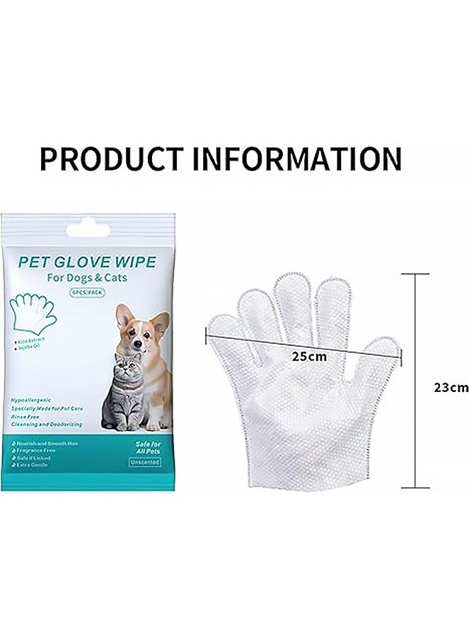 12 قطعة من مناديل تنظيف الحيوانات الأليفة على شكل قفازات للكلاب والقطط - قفازات غسيل الكلاب، مناديل استحمام القطط، مغلفة بشكل فردي، غنية بالرطوبة وسميكة، للتنظيف وإزالة الروائح، مضادة للحساسية، لا تحتاج إلى شطف، مثالية للعناية الشخصية والسفر - Image 3
