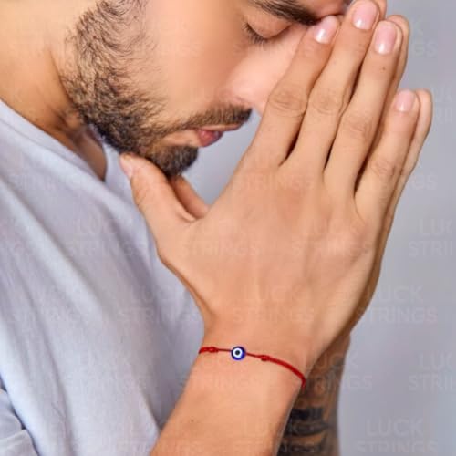 Luck Strings Genuine Evil Eye Protection Bracelet – Adjustable Red String Talisman | Handmade Kabbalah Mal de Ojo with Turkish Glass Bead for Good Luck and Energy Shield - Image 2