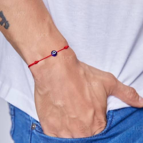Luck Strings Genuine Evil Eye Protection Bracelet – Adjustable Red String Talisman | Handmade Kabbalah Mal de Ojo with Turkish Glass Bead for Good Luck and Energy Shield - Image 4