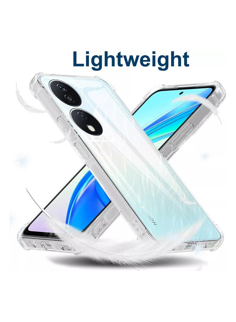 جراب Honor X7b، غطاء سيليكون مقاوم للصدمات مع واقي شاشة من الزجاج المقوى لاصق بالكامل لهاتف Honor X7b